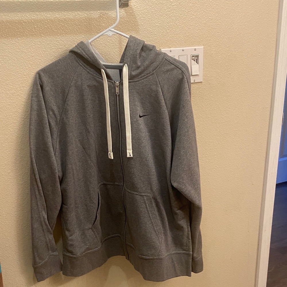 Nike Men's Charcoal Zip-Up Sweater - Picture 1 of 2